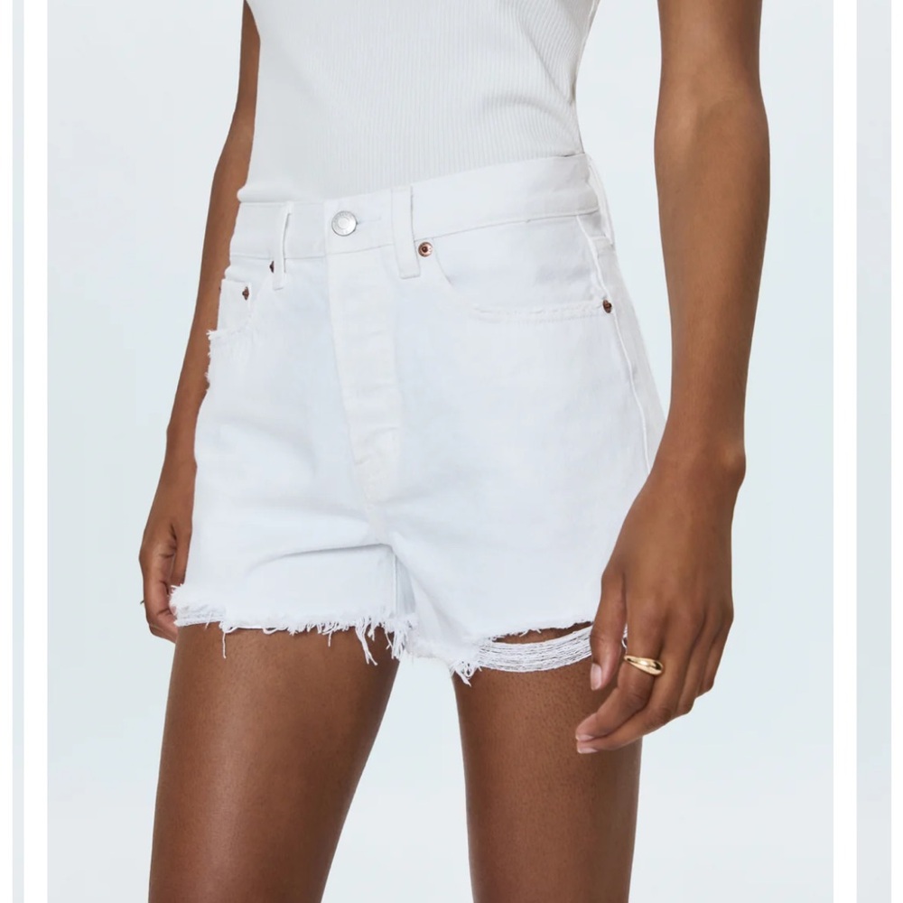 PISTOLA Nova High Rise Relaxed Cut Off in White Lightening